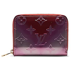 Louis Vuitton-Portamonete Zippy Louis Vuitton rosso metallizzato Vernis Degrade-Rosso