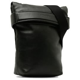 Bottega Veneta-Bottega Veneta Black Leather Crossbody Bag-Black