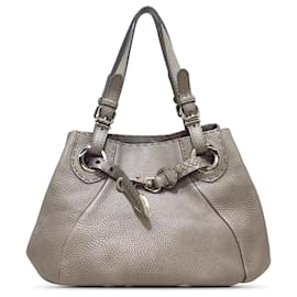 Fendi-Fendi Silver Selleria Pomodorino Tote-Silvery