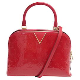 Louis Vuitton-LOUIS VUITTON MELROSE HANDBAG 2WAY PATENT LEATHER MONOGRAM CROSSBODY BAG-Red