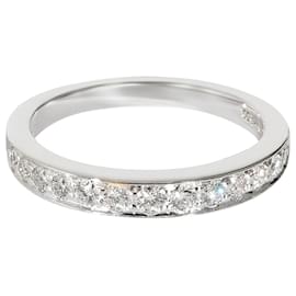 Tiffany & Co-TIFFANY & CO. Aliança de casamento Novo Diamond em platina 0.15 ctw-Prata,Metálico
