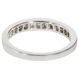 Tiffany & Co-TIFFANY & CO. Aliança de casamento Novo Diamond em platina 0.15 ctw-Prata,Metálico