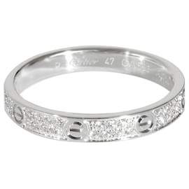 Cartier-Alianza de boda Cartier Love con diamantes en 18K oro blanco 0.19 por cierto-Plata,Metálico