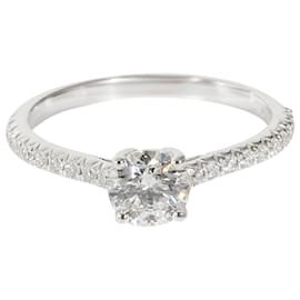 Tiffany & Co-TIFFANY & CO. Anello di fidanzamento con diamante Tiffany Novo in platino 0.69 ctw-Argento,Metallico