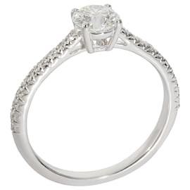 Tiffany & Co-TIFFANY & CO. Tiffany Novo Diamant-Verlobungsring aus Platin 0.69 ctw-Silber,Metallisch
