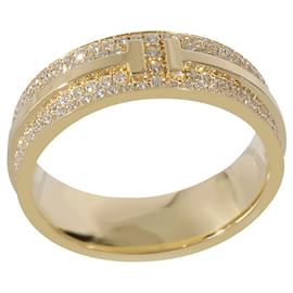 Tiffany & Co-TIFFANY & CO. Tiffany T Ring in 18k yellow gold  0.61 ctw-Silvery,Metallic