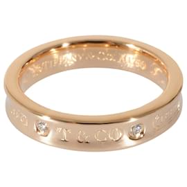 Tiffany & Co-TIFFANY & CO. 1837 Anel de diamante estreito em 18k Rose Gold 02 ctw-Metálico