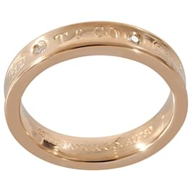 Tiffany & Co-TIFFANY & CO. 1837 Narrow Diamond Ring in 18k Rose Gold 02 ctw-Metallic