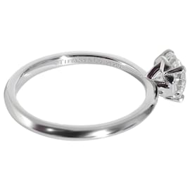 Tiffany & Co-TIFFANY & CO. Tiffany True Engagement Ring in Platinum 0.92 ctw-Silvery,Metallic