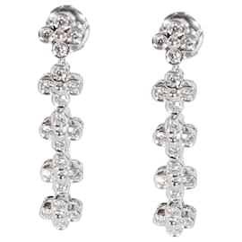 Tiffany & Co-TIFFANY & CO. Lace Diamond Long Drop  Earrings in Platinum 0.8 ctw-Silvery,Metallic