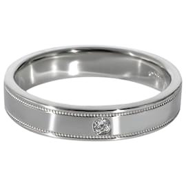 Tiffany & Co-TIFFANY & CO. Zusammengelegtes Migräne-Diamantband in Platin 01 ctw-Silber,Metallisch