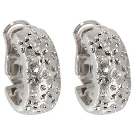 Brincos de argola Roberto Coin Granada em 18K ouro branco 3/8 ctw Prata Metálico