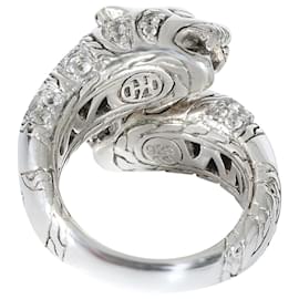 Autre Marque-John Hardy Palu Macan Tiger Ring in Sterling Silver, .60 Ctw.-Silvery,Metallic