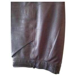 Givenchy-Calças de cordeiro / Calças de couro mergulham pele de cordeiro-Bordeaux