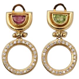 Autre Marque-Gold and Diamond Earrings-Golden