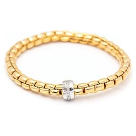 Autre Marque-Pulseira de design italiano em ouro e diamantes-Dourado