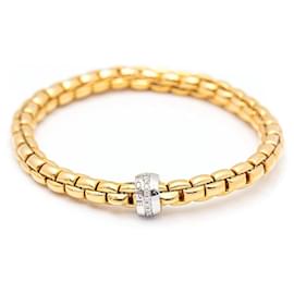 Autre Marque-Italian design bracelet in Gold and Diamonds-Golden