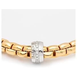 Autre Marque-Bracelet design italien en Or et Diamants-Doré