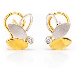Autre Marque-Bicolor Gold Earrings-Golden