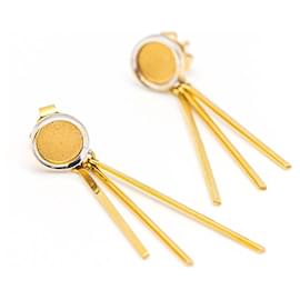 Autre Marque-Yellow and White Gold Earrings-Golden