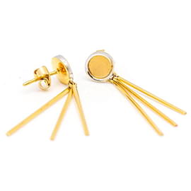 Autre Marque-Yellow and White Gold Earrings-Golden
