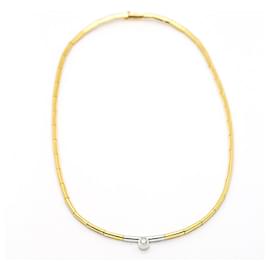 Autre Marque-Bicolor Gold Necklace with Diamond-Golden