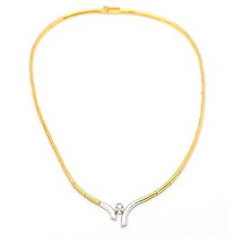Autre Marque Collar Oro Bicolor  con Diamante. Dorado