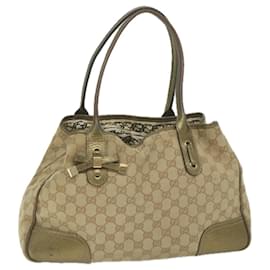 Gucci-GUCCI GG Lona Tote Bag Bege 163805 auth 61430-Bege