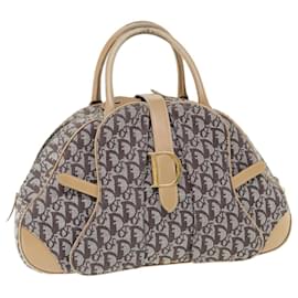 Christian Dior-Christian Dior Trotter Canvas Hand Bag Beige Brown Auth 62094-Brown,Beige