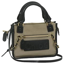 Chloé-Chloe Harley Hand Bag Canvas Leather 2way Beige 03 10 51 5811 Auth yk9862-Beige