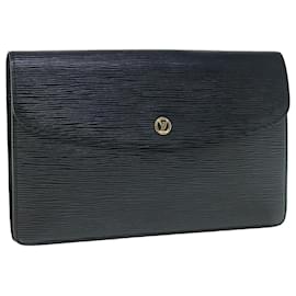 Louis Vuitton-LOUIS VUITTON Epi Montaigne 27 Clutch Bag Black M52652 LV Auth 62162-Black