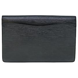 Louis Vuitton-LOUIS VUITTON Epi Montaigne 27 Clutch Bag Black M52652 LV Auth 62162-Black