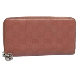 Gucci-GUCCI GG Canvas Guccissima Long Wallet Pink 233025 Auth ep2769-Pink