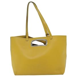 Prada-PRADA Tote Bag Leather Yellow Auth 61631-Yellow