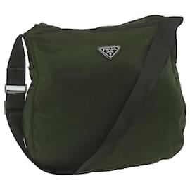 Prada-PRADA Shoulder Bag Nylon Khaki Auth 62076-Khaki
