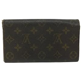 Louis Vuitton-Cartera larga de crédito Portefeuille con monograma de LOUIS VUITTON M61723 LV Auth 62232-Monograma