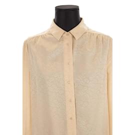 Saint Laurent-Silk wrap blouse-Beige