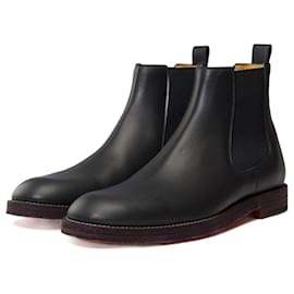 Hermès-Sapato HERMES em couro preto - 101666-Preto