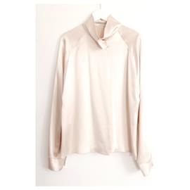 Autre Marque-Blusa in seta color crema Alex Eagle-Crudo