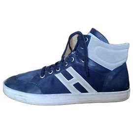 Hogan High Sneakers Dunkelblau Lammfell Dunkelblau
