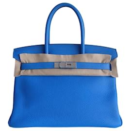 Hermès-Borsa HERMES BIRKIN 30 idra blu-Blu