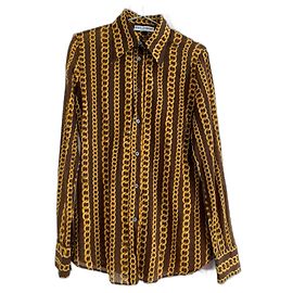 Camicetta Dolce & Gabbana con Stampa a Catena Cotone Marrone Marrone