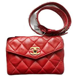 Chanel-Ceinture avec pochette Fanny pack-Rouge