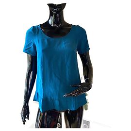 Top en soie bleu canard Gerard Darel Bleu