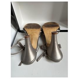 Comptoir Des Cotonniers-Zapatos Sandalias tacón T. 38 Mostrador de los algodoneros-Plata