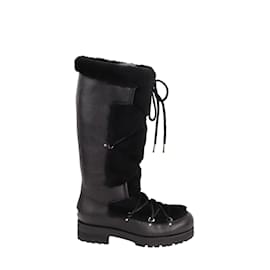 Jimmy Choo-Leather snow boots-Black