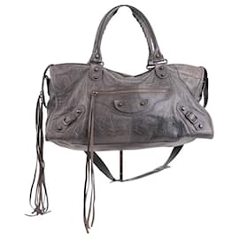 Balenciaga-City leather handbag-Grey