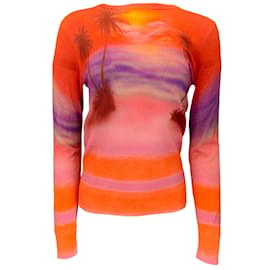 Autre Marque-Brandon Maxwell Multicolored Sunset Print Pink Lemonade Susen Sweater-Multiple colors