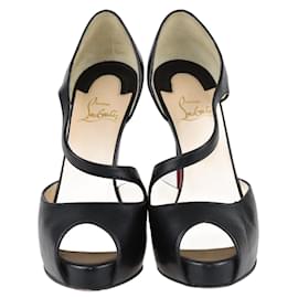 Christian Louboutin-Zapatos de tacón negros con dos peep toe Catchy-Negro