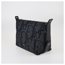 Dior-Black Maxi Dior Oblique Jacquard Toiletry Bag-Black